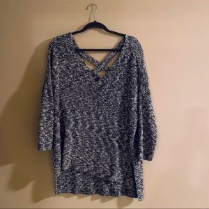 Criss-cross back knitted sweater